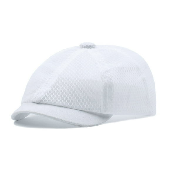 Men Mesh Octagonal Newsboy Gatsby Flat Hat Summer Sun Duckbill Ivy Peaked Cap