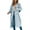 Blue, variant on Double Breasted Spring Fall Women Solid Color Lapel Long Casual Trench Coat