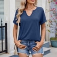 thumbnail image 4 of CAIVO Womens Tops Basic T Shirt Casual V Neck Short Sleeve Solid Color Cozy T-Shirts, 4 of 7