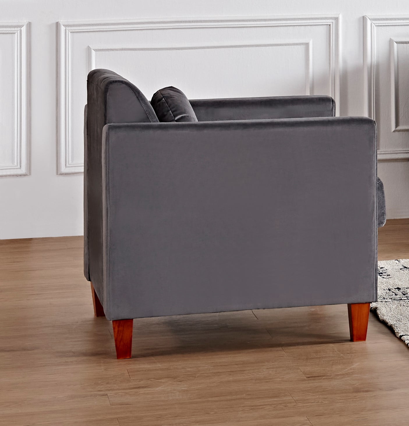 Uspridefurniture Gerame 32'' Wide Tufted Velvet Armchair -Gray