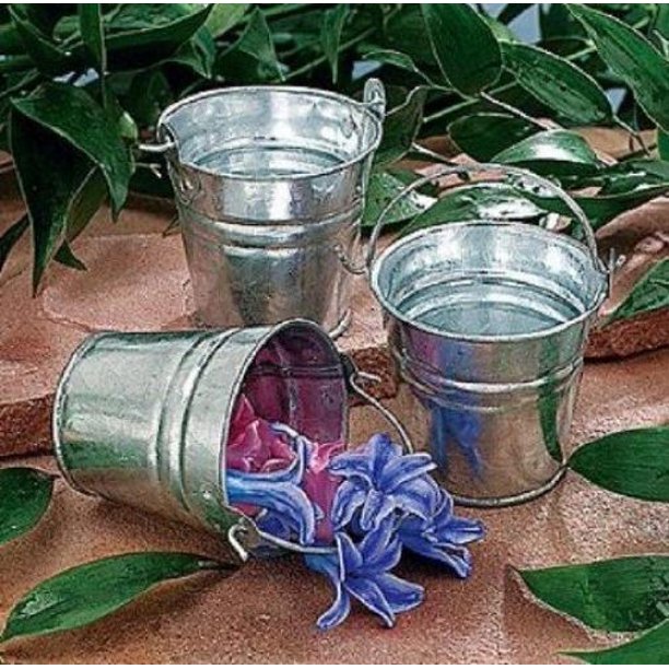 Galvanized Buckets Party Supplies 12 Pieces