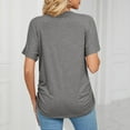 thumbnail image 5 of Wycnly Womens Blouses and Tops Dressy Breathable Comfy Casual Loose Basic Workout Tshirts Summer Solid V-Neck Short Sleeve Cute Tees Tops Gray XXL, 5 of 5