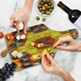 thumbnail image 4 of Modern Art Cutting Board, Psychedelic Design with Geometric Diagonal and Fractal Star Dotted Design Image, Tempered Glass Cutting and Serving Board, Wine Bottle Shape, Multicolor, by Ambesonne, 4 of 5