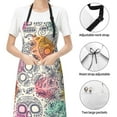 thumbnail image 5 of Bingfone Skull And Flowers Apron Gifts For Men, Women Professional Grade Chef Apron For Kitchen,Bbq & Grill, 5 of 8