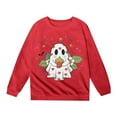thumbnail image 4 of Chandails à Capuchon et Chandails pour Petites Filles, Chandail Décontracté pour Enfants avec Imprimé, Col Ras du Cou, Doux et Chaud, Vêtement d'Extérieur, Rouge, Taille 6-7T, 4 of 4