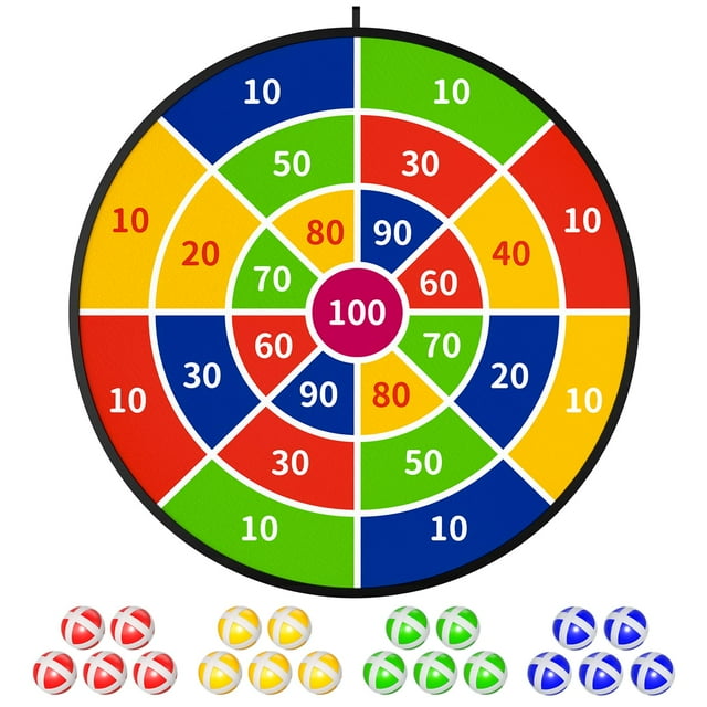 Tablero de dardos TEMI 29 grande para niños con 20 bolas adhesivas