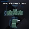 thumbnail image 6 of ELEGRP 3 Prong Weatherproof 3-Outlet Extender Adapter, Heavy Duty Triple Grounding Outlet Power Extender with Dust-proof Cover, Indoor/Outdoor Use, ETL Listed, Green （2 pack), 6 of 7