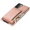 thumbnail image 5 of case for Samsung Galaxy S21 Women Wallet Case,Adjustable Crossbody Zipper Cover with Card Holder Slot Neck Strap Lanyard Purse Shoulder Strap Purse Case for Samsung Galaxy S21 FK Rose Gold, 5 of 13
