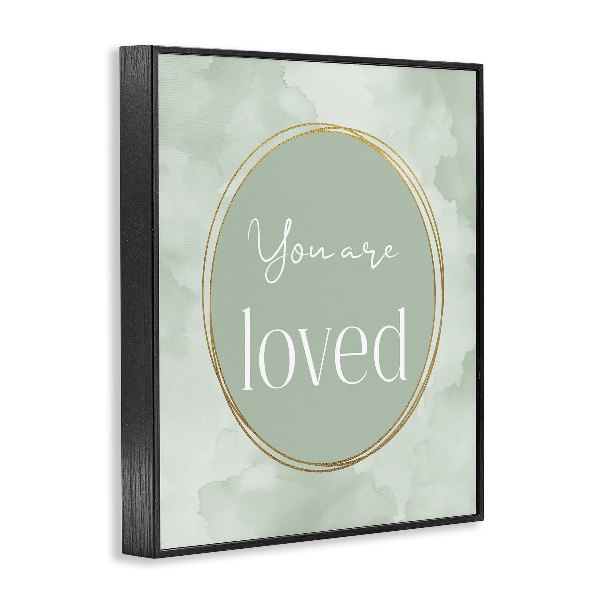 Stupell Industries Green Golden Affirmation Black Framed Giclee Art, design by Christine Simpson Art