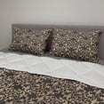 thumbnail image 2 of Antique Oriental Comforter & Sham Bedding Set, Continuous Eastern Spiral Damask Floral Inspired Illustration, 3 pcs Duvet Set Microfiber Filling Quilt, 5 Sizes, Tan and Dark Sepia, by Ambesonne, 2 of 4