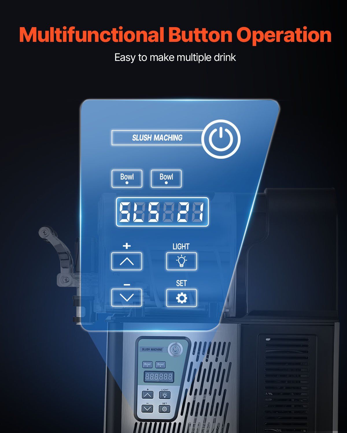 CAFORKP 3Lx2 Frozen Slushy Machine, Commercial Margarita Smoothie Maker for Cafe Home Bar