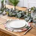 thumbnail image 2 of Elephants Round 13 Inch Placemats Set of 2, Pink Elegant Spring Floral Botanical HeatResistant Non Slip Place Mats for Dining Table, Wipeable Braided Kitchen Table Mats for Housewarming, 2 of 9