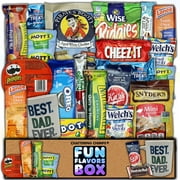 Fun Flavors Box - Gift for Dad Snack Care Package Variety Pack 21 Count, Snacks, Treats