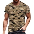 thumbnail image 5 of Dresfit Camo Shirts Men Crew Neck Short Sleeve Work Out Tees Camouflage Relaxed Fit Big and Tall Tennis T Shirts Basic Musle Tops Light Brown 2XL, 5 of 6