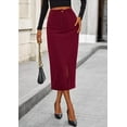 thumbnail image 4 of PRETTYGARDEN Women's Fall Midi Pencil Skirts Dressy Casual Work Office High Waisted Trendy Winter Corduroy Skirt with Slit, 4 of 10