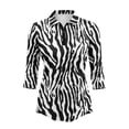 thumbnail image 2 of Uorisanigo Zebra Pattern Womens Golf Shirt Soft Washable Women's 3/4 Sleeve Golf Top with Zipper Comfortable Polyester Spandex Fabric Workout Sports Pullover Tennis Tops Size XL, 2 of 7