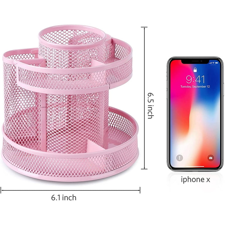 POPRUN Desk Organizers and Accessories for Women with Drawer, Cute Desk  Supplies and Stationary Oganizer for Home and Office Desk Decor, Metal Mesh