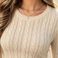 thumbnail image 5 of CHGBMOK Women's Plus Size Cropped Sweater Crew Neck Long Sleeve Slim Fit Pullover Ribbed Hem Casual Knit Tops, 5 of 8