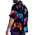 thumbnail image 3 of Game Controller Men's Short Sleeve Button Down Casual Beach Printed Shirts, 3 of 6