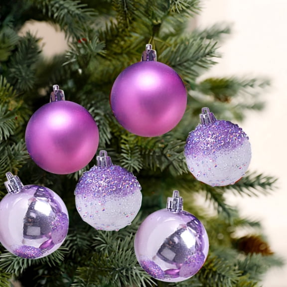 Christmas Balls, Holiday Decoration Supplies, Christmas Tree Hangings Hanging Sets, Blue Purple Pink ABS Ornaments 9PC Set for Tree Dressing