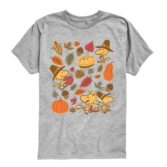 Peanuts - Woodstock Thanksgiving Icons - Youth Short Sleeve Graphic T-shirt