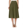 thumbnail image 3 of Women's Classic Pleated Midi Skirt Aline Flare for Everyday Elegance, 3 of 5