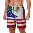 thumbnail image 5 of Mens America Flag Mexican Flag Swimming Trunks with Compression Liner Beach Quick Dry Swim Shorts, 5 of 6