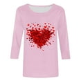 AHTJRT Women's Unique Tees Holiday Fancy 3/4 Sleeve Valentine's Heart ...