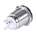 thumbnail image 4 of 12mm Waterproof Metal Momentary Push Button Switch High Flush 4 Pin Red LED 2V, 4 of 5