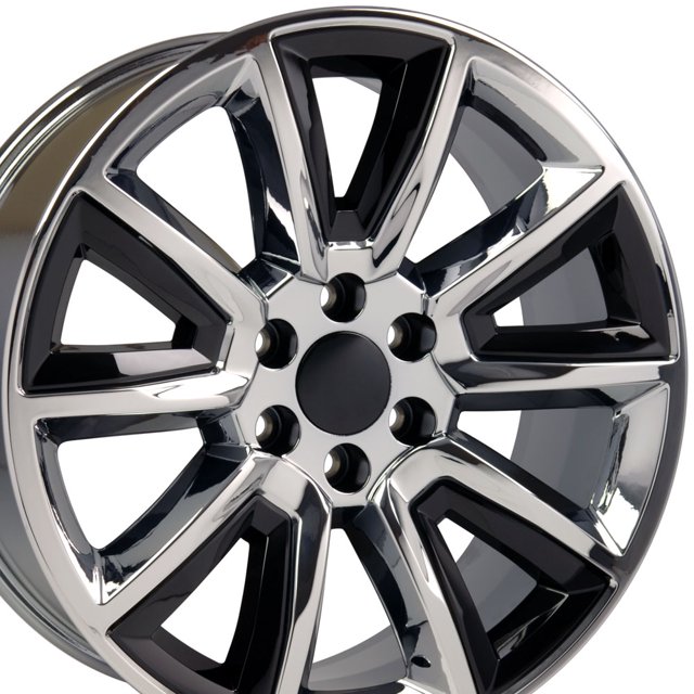 20 inch Rim fits 95-18 Chevrolet Tahoe Chrome with Black Aluminum Wheel ...