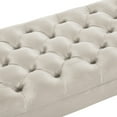 thumbnail image 3 of Bedroom Window Bench In Champagne Velvet - Buttons And Solid Wooden Base Upholstered Wood Frame, 3 of 3