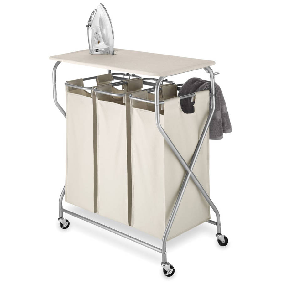Easy Lift Triple Laundry Sorter With Folding Table Walmart Com Walmart Com