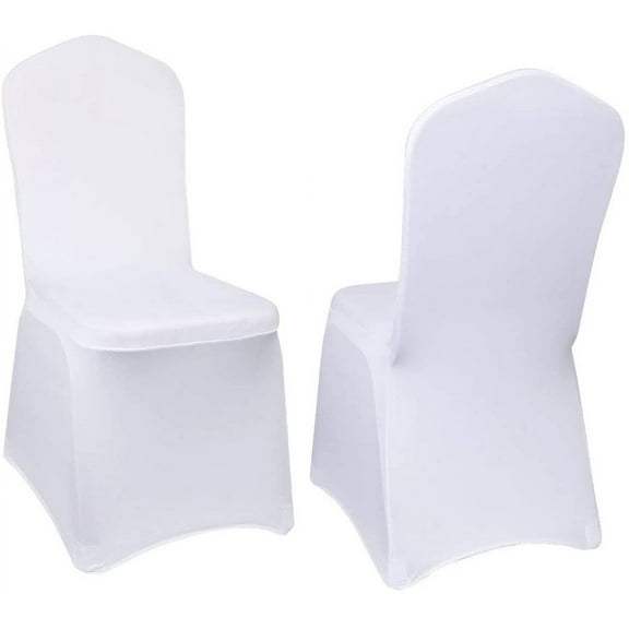 Gloppers 50Pcs White Chair Covers Polyester Spandex Chair Cover Stretch Slipcovers for Wedding Party Dining Banquet Decoration