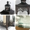 thumbnail image 2 of 2Pack Extra Large Outdoor Lanterns, 25" Black Flameless Candle Holders Decorative for Patio, Metal Frame with Glass, Vintage Farmhouse Front Porch Decor, Garden, Pathway, Balcony, Yard Decor, 2 of 7