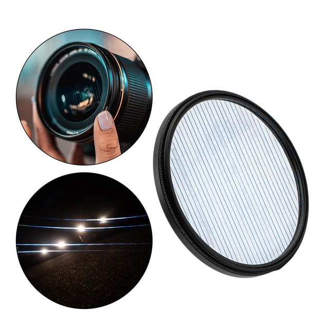 Nuevo cristal óptico de azul íris para accesorios de videocámara DSLR - Rayas azules de 82mm Raya azul de 82 mm shamjiam Lente de la cámara