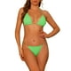 thumbnail image 1 of INSPIRAR CHIC Conjuntos de Bikini de Dos Piezas con Cadena para Mujeres, Ribeteado, Ajustable, Con Tiras en la Espalda, Trajes de Baño, Color Verde Grande, 1 of 5