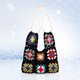 thumbnail image 4 of Bolso de mano de ganchillo para mujer bolso de playa de verano bohemio con correa de perlas bolso de abuela de ganchillo, 4 of 9