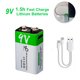 thumbnail image 2 of Kit 2 Baterías 9V Recargables 650 mAh Interfaz Tipo C, 2 of 3