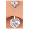 thumbnail image 5 of Anillos de ombligo de acero quirúrgico 14G con forma de corazón facetado y circonita cúbica, joyería para piercing corporal oso de fresa Electrónica, 5 of 5
