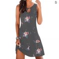thumbnail image 1 of Robe Bohème Femme Vêtements de Plage Robe de Plage Sans Manches Robe Mini Sans Manches, Gris, Imprimé, 4TG, 1 of 4