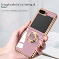thumbnail image 4 of Para Samsung Galaxy Z Flip6 Funda de teléfono galvanizada ZFlip3 Soporte de anillo Cubierta protectora magnética para automóvil, 4 of 5