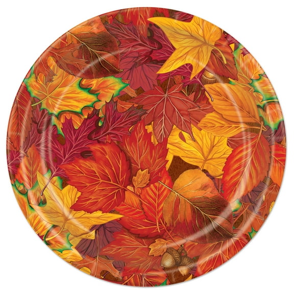 Fall Leaf Plates, 9", (24/Pkg)