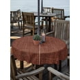 thumbnail image 2 of Outdoor Tablecloth with Umbrella Hole Zipper Dark Brown Round Tablecloth 54" Waterproof Outside Table Cloth Vintage Country Monochrome Chocolate Color Patio Table Cover Tablecloths for Picnic Party, 2 of 8