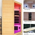 thumbnail image 5 of JERFIT 5-Person Canadian Hemlock Infrared Sauna Room Kit with Bluetooth Speaker, Chromotherapy Lighting, 9 Carbon Heaters, 30-65°C Temp Control for Home Spa, 5 of 10