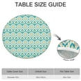 thumbnail image 6 of 44in Round Tablecloth with Elastic Edge, Waterproof Fitted Table Cover for 36-44" Tables, Boho Theme Polyester Reusable Table Cloths Wipe Clean for Picnic, Dining, Outdoor Use and Party Decor, 6 of 7
