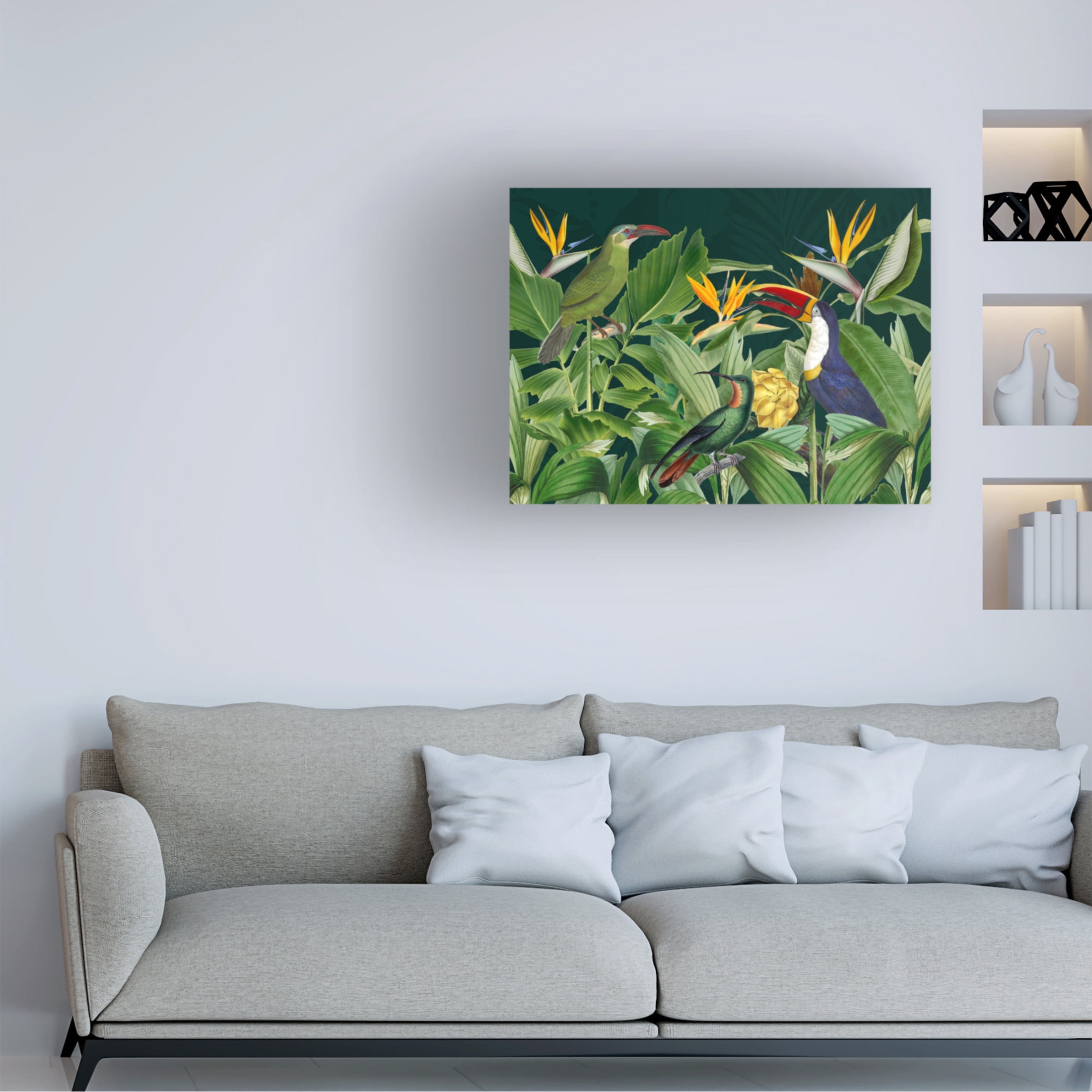 Trademark Fine Art Andrea Haase  Rainforest Birds Canvas Wall Art