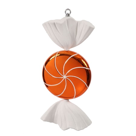 Vickerman 18.5 Orange-White Swirl Candy Christmas Ornament