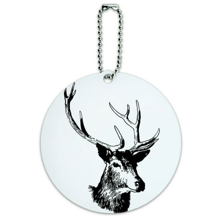 Graphics and More Deer Head Buck Deer Hunting Round ID Card Luggage