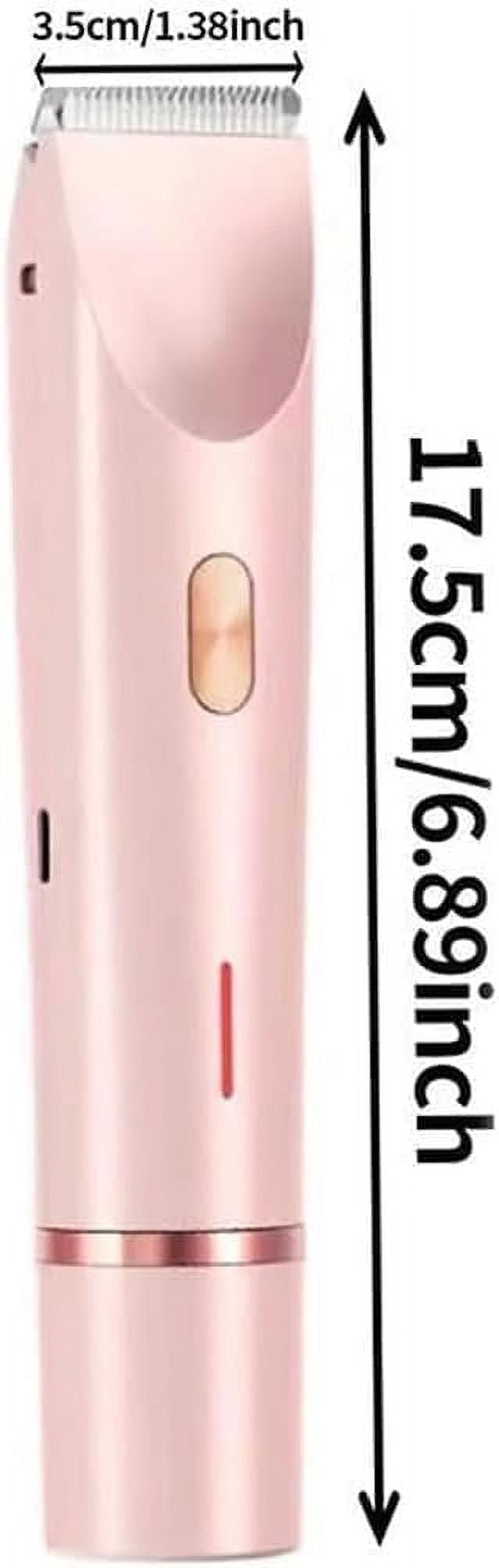 Electric Intimate Hair Trimmer for Women, Double Sided Electric Bikini Trimmer Waterproof, Shaver and Razor Rechargeable 2-in-1 Body and Facial Epilator, Painless Electric Razors for Skin