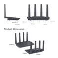 thumbnail image 3 of GL.iNet GL-AX1800(Flint) WiFi 6 Router - Dual Band Gigabit Wireless Internet Router | 5 x 1G Ethernet Ports | Up to 120 Devices | Amazing OpenVpn&WireGuard Speed | WPA3 Security | MU-MIMO | 802.11ax, 3 of 8